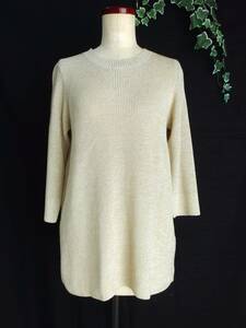  beautiful goods gel beGERVE * 7 minute sleeve sweater tunic beige 40 spring autumn 