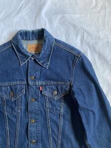 【ビンテージ】 美品 70s 70年代 リーバイス Levi's 70505 トラッカージャケット 色濃 ケアタグ デニム スモールE ４０ USA製 ６６ ５２９