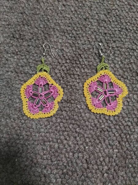 トルコ雑貨 ハンドメイド オヤ刺繍 ベリーダンス ジプシー イヤリング アクセサリー