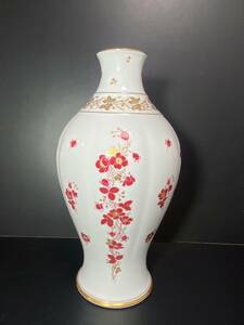  ★a-7 大倉陶園 花瓶 金彩 OKURA 高さ約34.5cm 花器 花入れ フラワーベース 金縁 インテリア 美品 華道 花生 白地 ゴールド