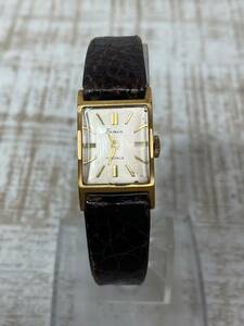★a-55　Femix 時計 腕時計 レディース腕時計 ホワイト/ゴールド 43852 17石 K18 刻印有 革ベルト