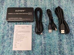0511u2119　ELEVIEW KVMスイッチ パソコン切替器 4K(60Hz) HDMI2.0 HDCP