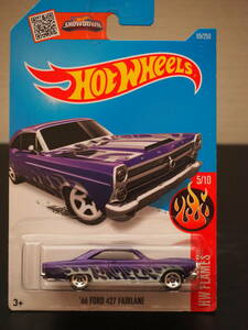 HOT WHeeL 66 FORD 427 FAIRLANE FLAMS 紫 メタリック カラー フォード フェアレーンミニカー マッスルカー MUSCLE CAR ホットウィール