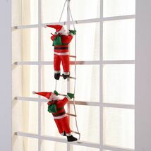 サンタ サンタクロース はしご クリスマス 飾り ツリー オーナメント 飾りつけ はしごを登るサンタ 2人 ハシゴ はしごサンタ_画像3