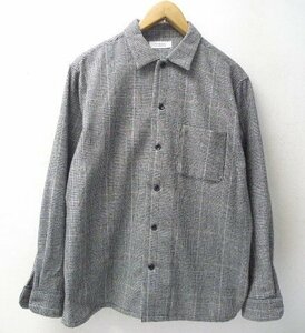 ◆RADIALL ラディアル 19aw MOS O.C. SHIRT 美品 グレンチェック ポケット付き ウール シャツ グレー サイズM