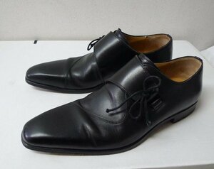 ◆MAGNANNI マグナーニ プレートゥ デザイン 綺麗なフォルム ビジネスシューズ 黒 サイズ40　25cm