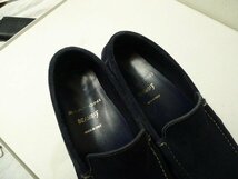 ◆SANTONI × BEAMS-F サントーニ　25cm 上質 スウェード　スリッポン ローファー シューズ ネイビー サイズ6 NAVY_画像8