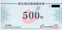 最新2024.6.30迄 カワチ薬品 株主優待 買物券 5000円 (500円券×10枚） 1-3冊_画像2