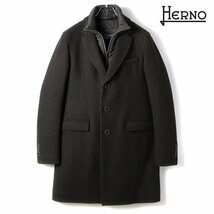 ◆【HERNO(ヘルノ)/秋冬/ウールナイロンストレッチツイード中綿入りチェスターコート(CA000149U)】[hrn2360031-50]_画像1