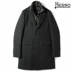 ◆【HERNO(ヘルノ)/秋冬/ウールナイロンソフトメルトン中綿入りチェスターコート(CA0045U)】[hrn2360071-48]