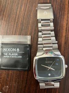 美品　NIXON ニクソン プレイヤー Watch The Player 腕時計 シチズン 定価33,000円 BLACK 黒×シルバー クォーツ A140000