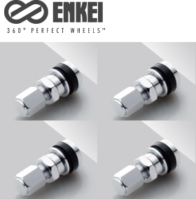 [送料無料] [新品] [ENKEI] (品番:S161SS) [AIR VALVE] (エアーバルブ) [シルバー/銀色] [スチール製] [4個/4本] [エンケイ製] [1台分]