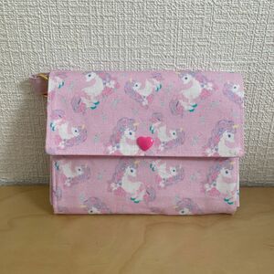 ハンドメイド 財布 ミニポーチ　ミニ財布　ユニコーン　