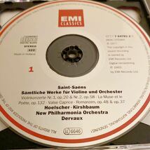 EMI 2CD 蘭盤 ウルフ・ヘルシャー サン=サーンス ヴァイオリン協奏曲 全集 序奏とロンド・カプリチオーソetc デルヴォー_画像3