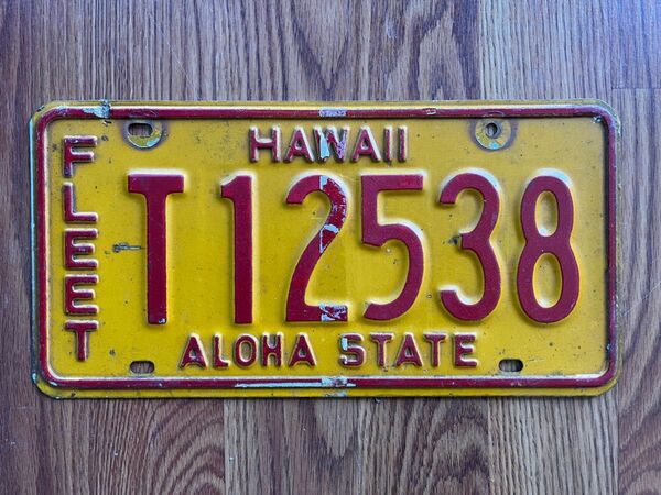 【ヴィンテージ】ハワイのナンバー・プレート：激レア品「Hawaii Fleet」 