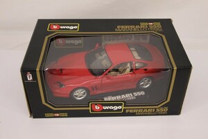 069 s7148 BBURAGO ブラゴ ダイキャストミニカー 1/18 フェラーリ 550 マラネロ 1996 レッド 中古品