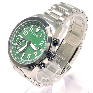 シチズン CITIZEN 腕時計 CC3067-70W プロマスターサテライトウェーブ ステンレススチール シルバー エコドライブ グリーンの画像2