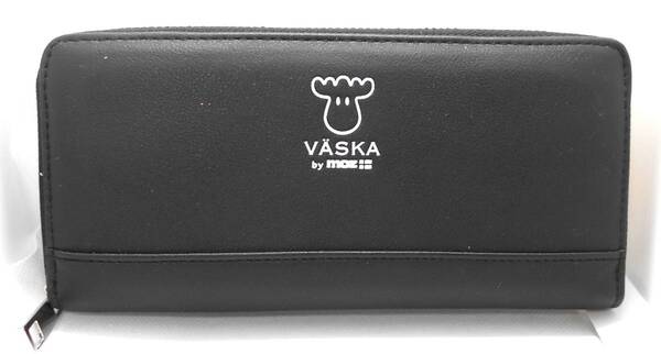 【新品】VASKA by moz レディース 長財布 ラウンドファスナー ブラック