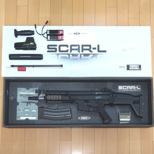 東京マルイ 次世代電動ガン SCAR-L スカーL BLACK CQCカスタム バッテリー＆ホロサイト＆サプレッサー付属 中古