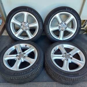 アウディ純正 17インチ 17×7.5J ET45 5H PCD112 タイヤ 225/50R17 2022年製 ミシュラン 7分山 A4/8KCDN取り外し 8K0-601-025-CE 