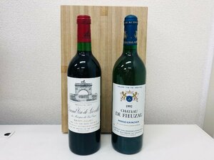 シャトー レオヴィル ラスカーズ 1983/シャトー ド フューザル ぺサック レオニャン 1992 750ml 赤 白 2本 まとめて 果実酒 未開栓 古酒