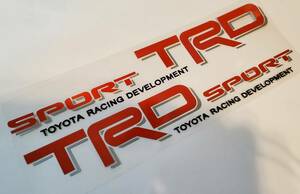 特注版■トヨタ TRD SPORT TOYOTA RACING DEVELOPMENTステッカー 赤光反射(影グレー)色バージョン 左右2枚セット