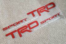 特注版■トヨタ TRD SPORT TOYOTA RACING DEVELOPMENTステッカー 赤光反射(影グレー)色バージョン 小文字白色 左右2枚セット_画像1