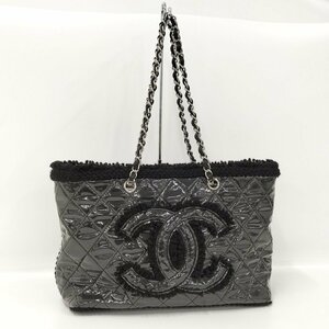 ●シャネル CHANEL マトラッセ チェーントートバッグ ブラック ビニール[Jコレ]947 T