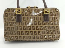 ●フェンディ FENDI ハンドバッグ ズッカ柄 ブラウン系 ビニール[Jコレ]898 T_画像2