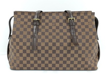 【中古】LOUIS VUITTON チェルシー ショルダーバッグ ダミエ レザー エベヌ ブラウン N51119_画像2