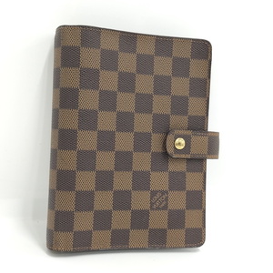 【中古】LOUIS VUITTON アジェンダMM 手帳カバー ダミエ エベヌ R20701