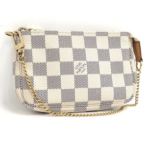 [ б/у ]LOUIS VUITTON Mini небольшая сумочка аксессуары sowa-ru аксессуары сумка Damier azur N58010