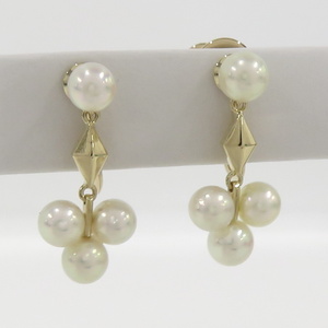 【中古】MIKIMOTO イヤリング 585YG K14YG イエローゴールド パール 約3.9g