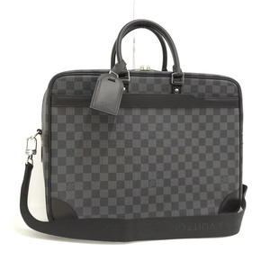 【中古】LOUIS VUITTON ビジネスバッグ ブリーフケース ポルトドキュマン ヴォワヤージュGM ダミエ グラフィット N41123