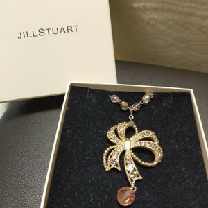 JILL STUART リボン ネックレス ビーズ ゴールド色 箱付き