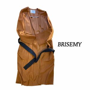 【BRISEMY】ロングコート　テラコッタ　ノーカラーコート