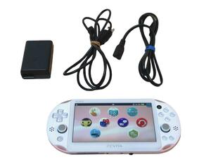 1円 極美品 ほぼ新品 PSVITA プレイステーション ヴィータ 本体 ライトピンク ホワイト pch-2000 充電器 ACアダプター付 VITA 動作確認済み