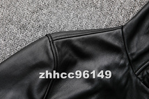 ■美品■メンズ 革ジャン 最上級 羊革 レザージャケット ライダース バイクウエア フード付き ブルゾン オートバイ 本革 S~5XL_画像5