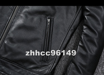 ■新品■メンズ 革ジャン レザージャケット 最上級 牛革 ライダース バイクウエア オートバイ ブルゾン 本革 S~6XL_画像9