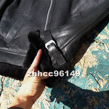 ■高級品■メンズ 革ジャン TYPE B-6 フライトジャケット 最上級 羊革 レザージャケット ウール 毛皮 超防寒 本革 ライダース S~4XL_画像9
