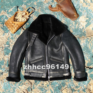 # rare goods # men's leather jacket TYPE B-3 flight jacket highest grade sheep leather leather jacket wool fur super protection against cold original leather Rider's S~4XL