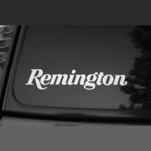 レミントン Remington デカール ステッカー シール 耐水仕様 白文字 150mm_画像1