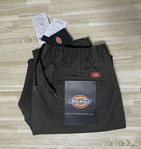 新品 タグ付き DICKIES ディッキーズ ツイル＆デニムタック テーパードパンツ イージーパンツ Lサイズ カーキ