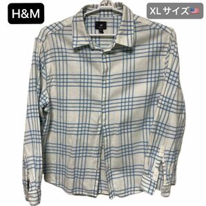 H&M メンズ カジュアル長袖シャツ XLサイズ レギュラーフィット