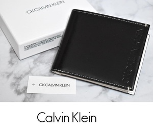 【即決】新品 ck カルバンクライン ドーバー 牛革 ２つ折り財布 878603 ブラック IKETEI イケテイ ◆