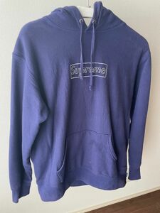 Supreme KAWS Chalk Logo Hooded Sweatshirt "Washed Navy"(2021)