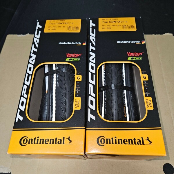 新品!! CONTINENTAL top contact 2 コンチネンタル　トップコンタクト2 700×28c 2本セット クリンチャー