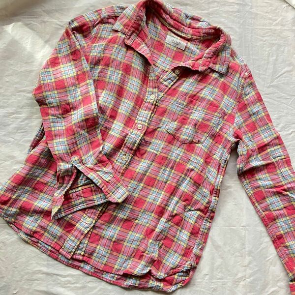 テチチ　ネルシャツ　ピンク　トップス　レディース　シャツ　チェック シャツ ボタン 長袖 長袖シャツ
