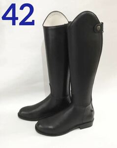  horse riding dress boots black 42 new goods original leather remainder little 