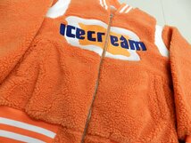 ICE CREAM BOA VARSITY JACKET サイズM オレンジ ボアジャケット アイスクリーム 中古品 [B127U211]_画像3